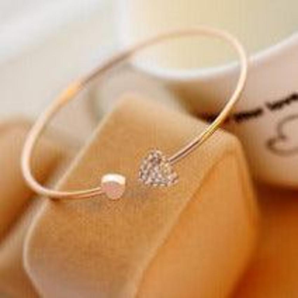 Rose Gold Heart-shaped Open Bracelet - Picture 3 of 3